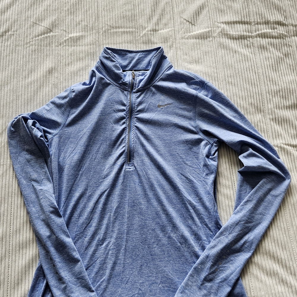 Nike Dri-FIT Light Blue Quarter-Zip Long Sleeve Top